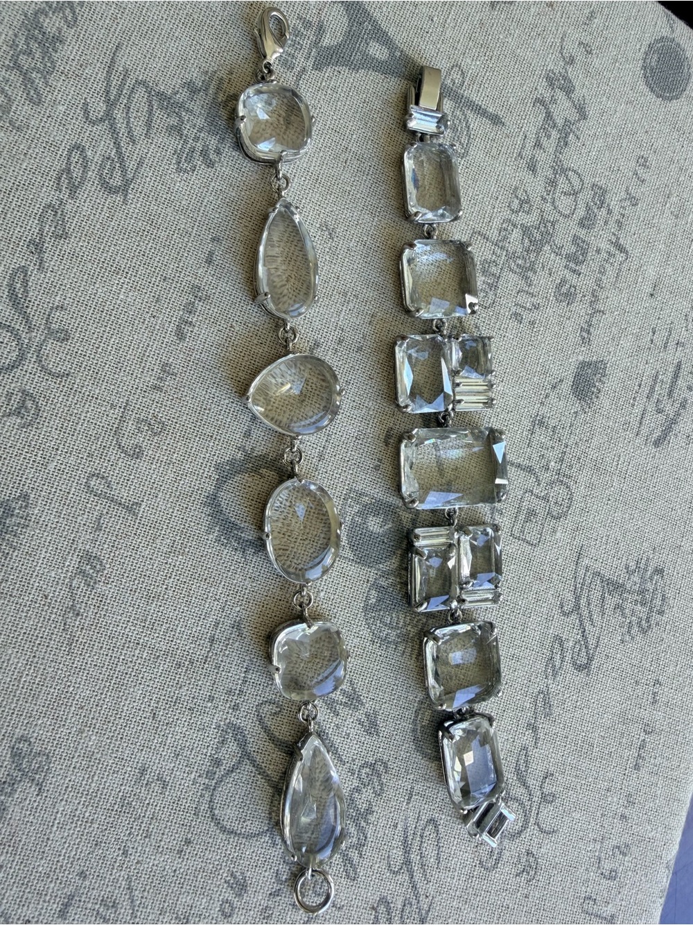 Clear Crystal Link Bracelet - Silver-Tone
